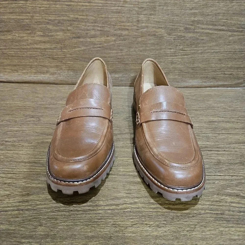 Madewell The Corine Lugsole Leather Loafers Dried Maple Womens Shoe Size 10
